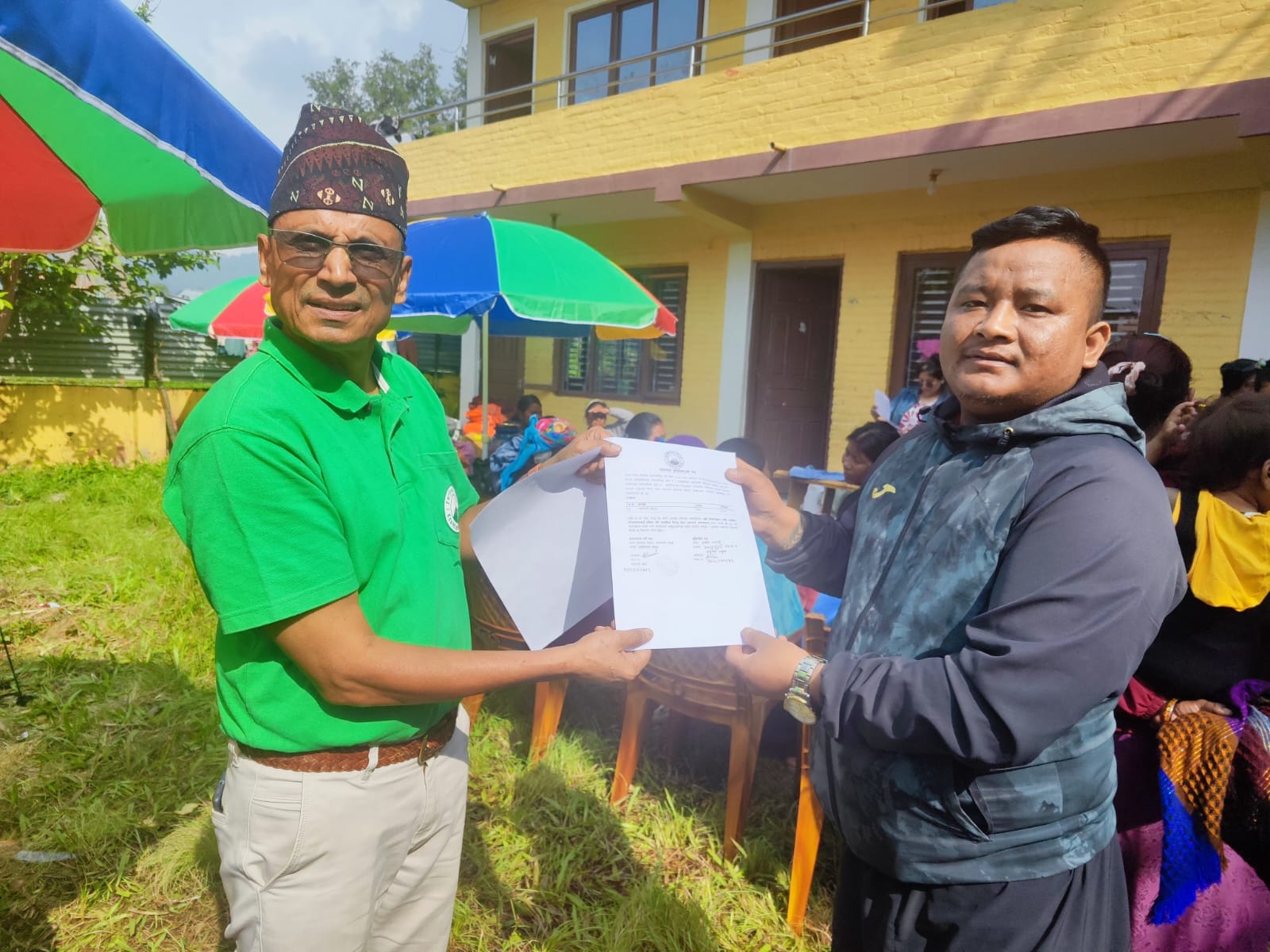 Distribution of Daily used essentials to flood victims evacuated from Haku Besi of Rasuwa sheltered at Sundarijal, Kathmandu.