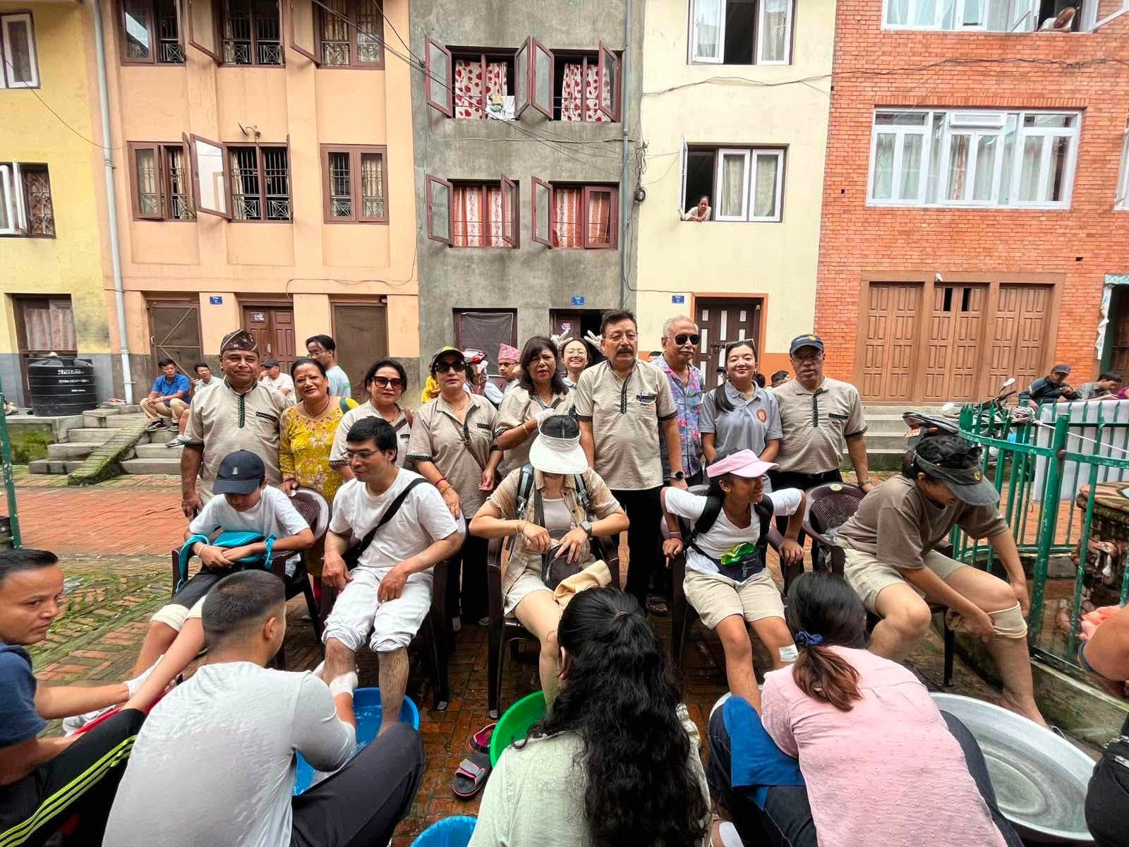 Foot Massage and first aid support to pilgrims in Mataya Procession